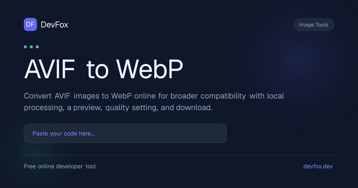 AVIF to WebP - CodeBeautify