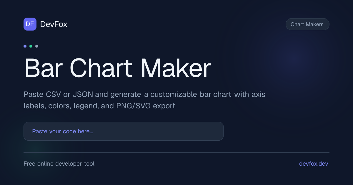 Bar Chart Maker — CSV & JSON to Bar Chart | DevFox