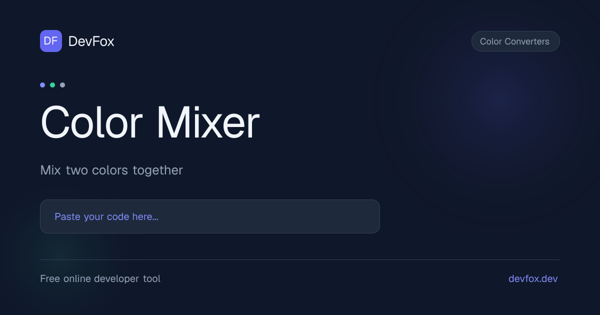 Color Mixer | Mix two colors together - DevFox