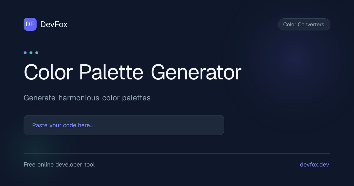 Color Palette Generator | Generate Color Palette Online - DevFox