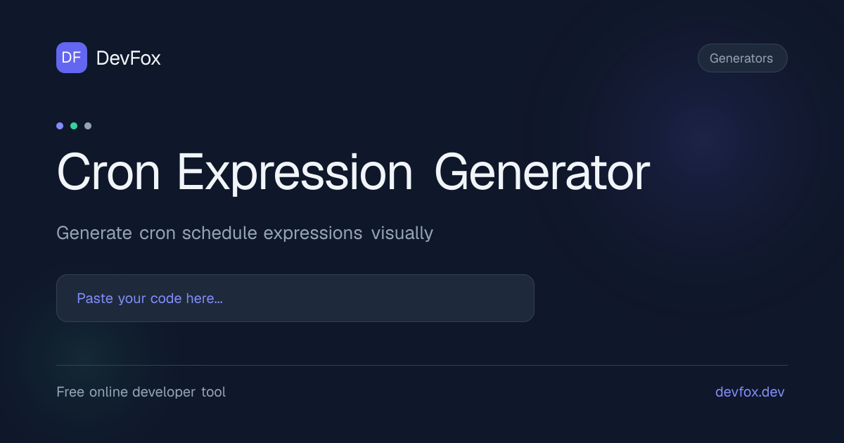 Cron Expression Generator | Generate Cron Expression Online - DevFox