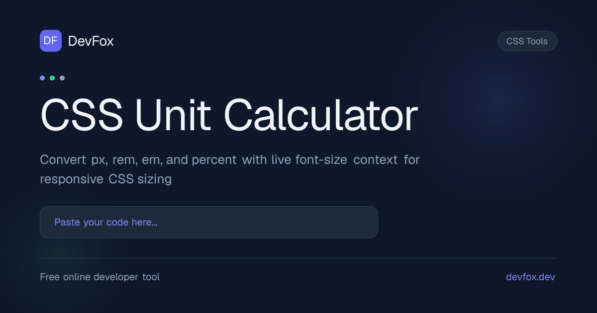 CSS Unit Calculator | Calculate CSS Unit Online - DevFox