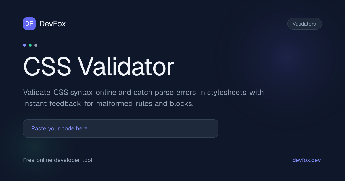 CSS Validator | Validate CSS Online - DevFox
