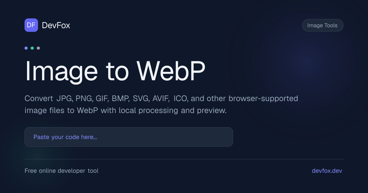 Image to WebP - CodeBeautify