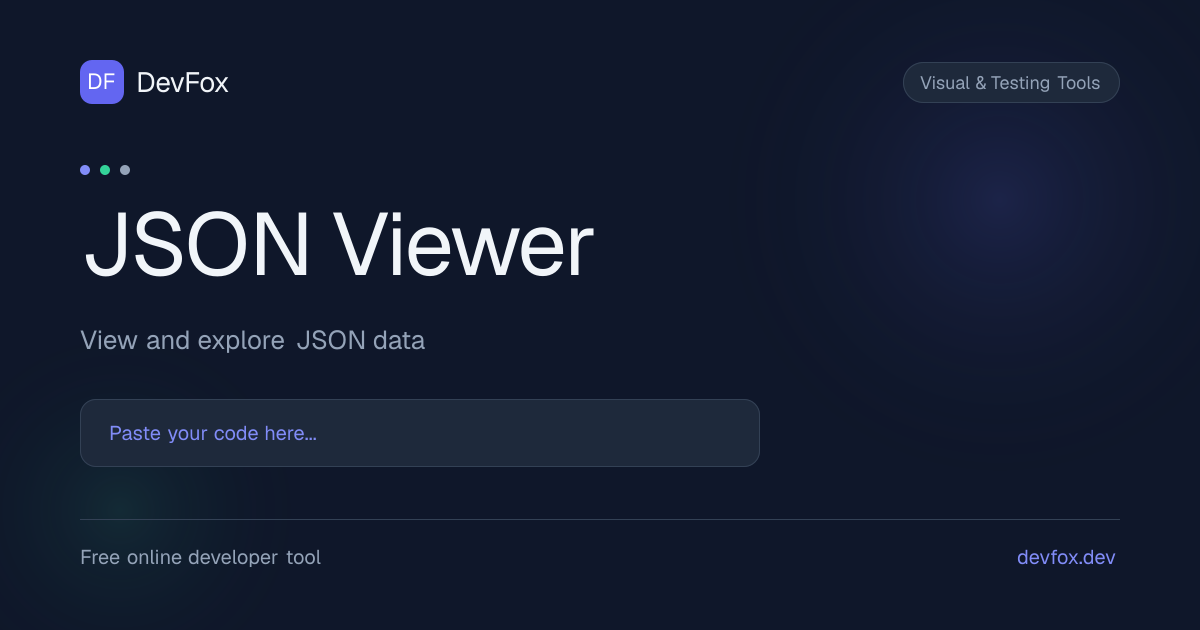 JSON Viewer | View JSON Online - DevFox