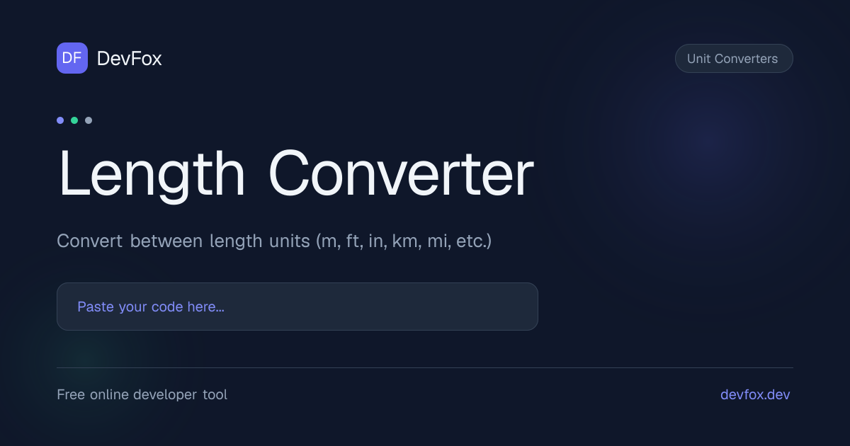 Length Converter | Convert between length units (m, ft, in, km, mi, etc ...