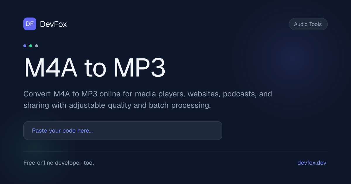 M4A to MP3 - DevFox