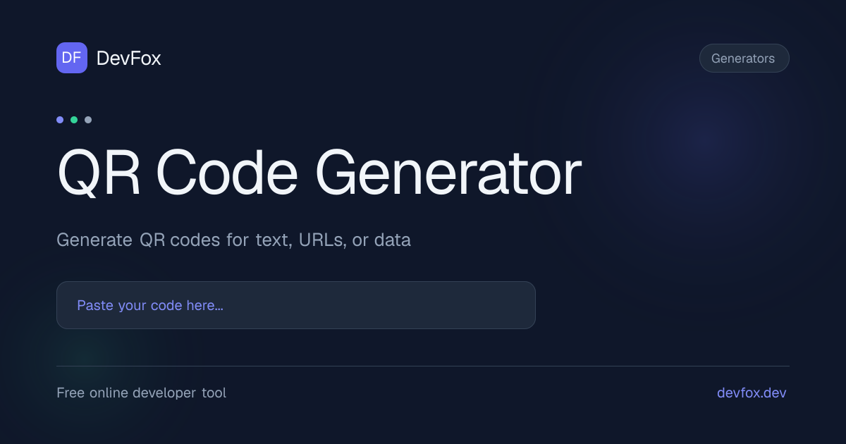 QR Code Generator | Generate QR Code Online - DevFox