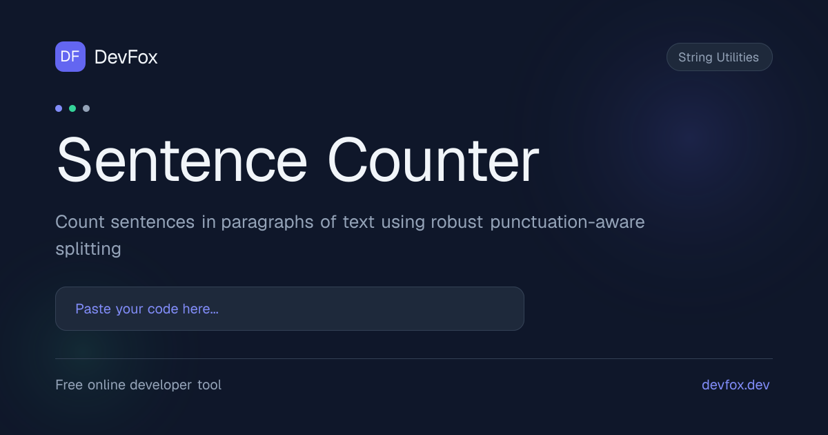 Sentence Counter | Count Sentences Online - DevFox